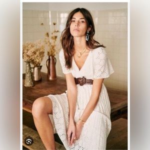 Sézane Isidore Dress (Robe Isidore) Ecru size 42 (US 10)